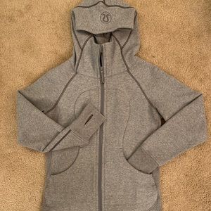 Lululemon light gray zip up hoodie/jacket